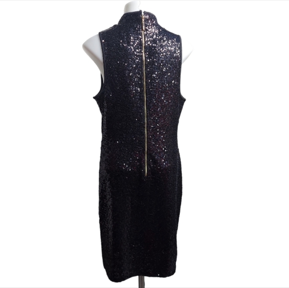18☆Kensie Black Shimmer Sleeveless Sequin Cocktail Party Date Dress - Picture 9 of 13